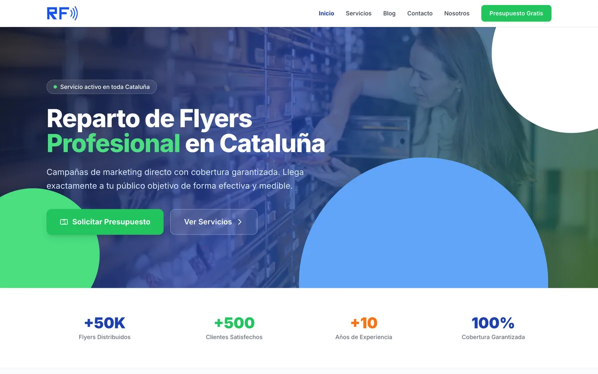 Portada de una web de reparto de publicidad en Catalunya